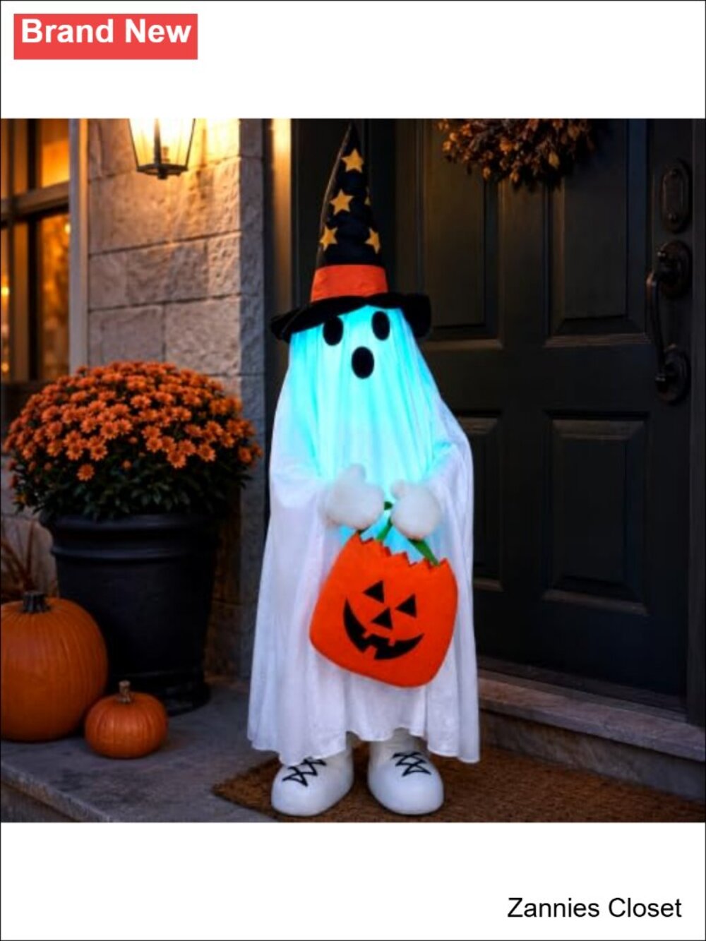 👻 37" Light Up Ghost Halloween Yard Decor RGB Lights Poseable
